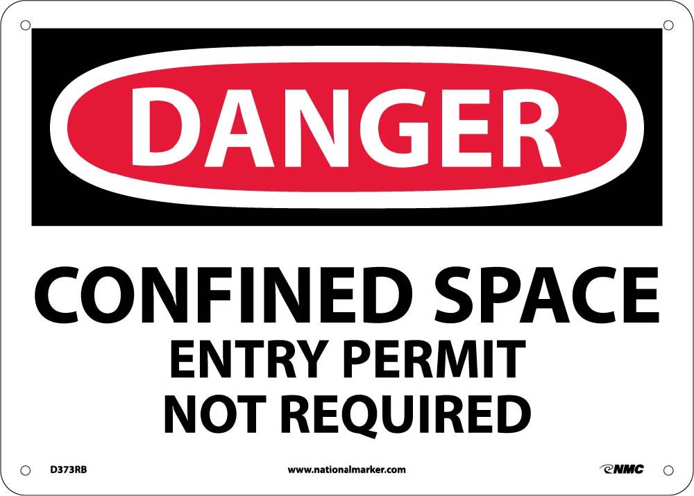 Danger Confined Space Entry Permit Not Required Sign-eSafety Supplies, Inc