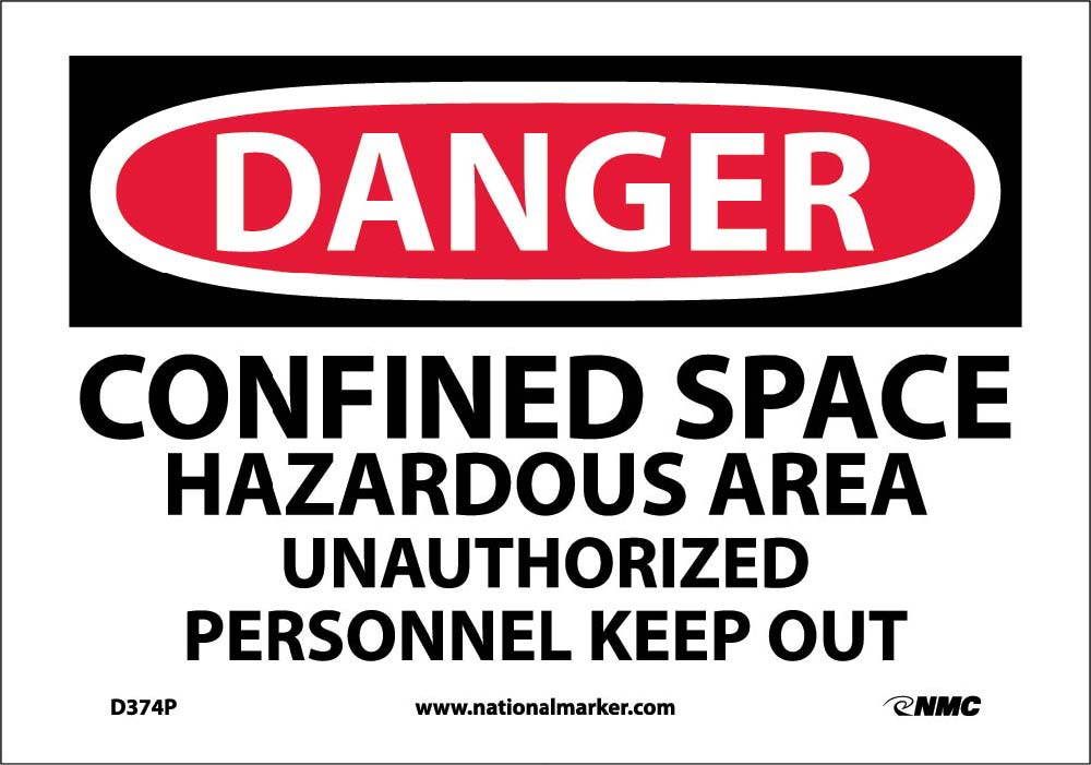 Danger Confined Space Keep Out Sign