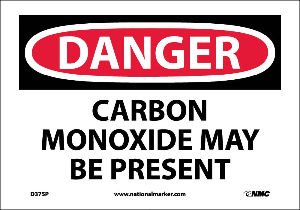 Danger Carbon Monoxide May Be Present Sign-eSafety Supplies, Inc