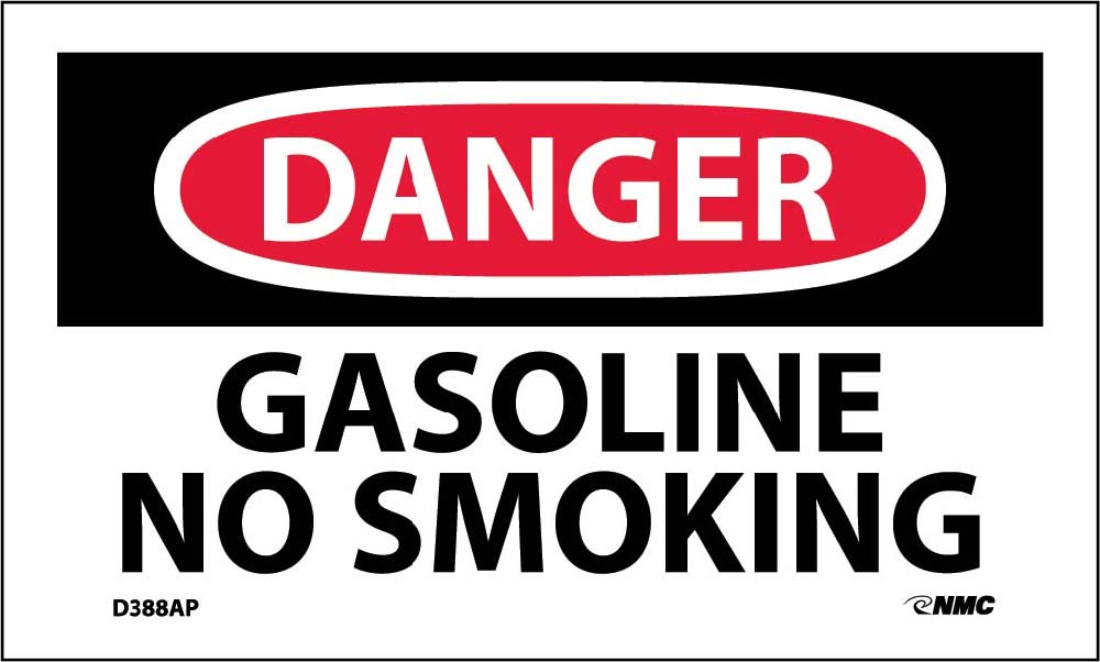 Danger Gasoline No Smoking Label - 5 Pack-eSafety Supplies, Inc