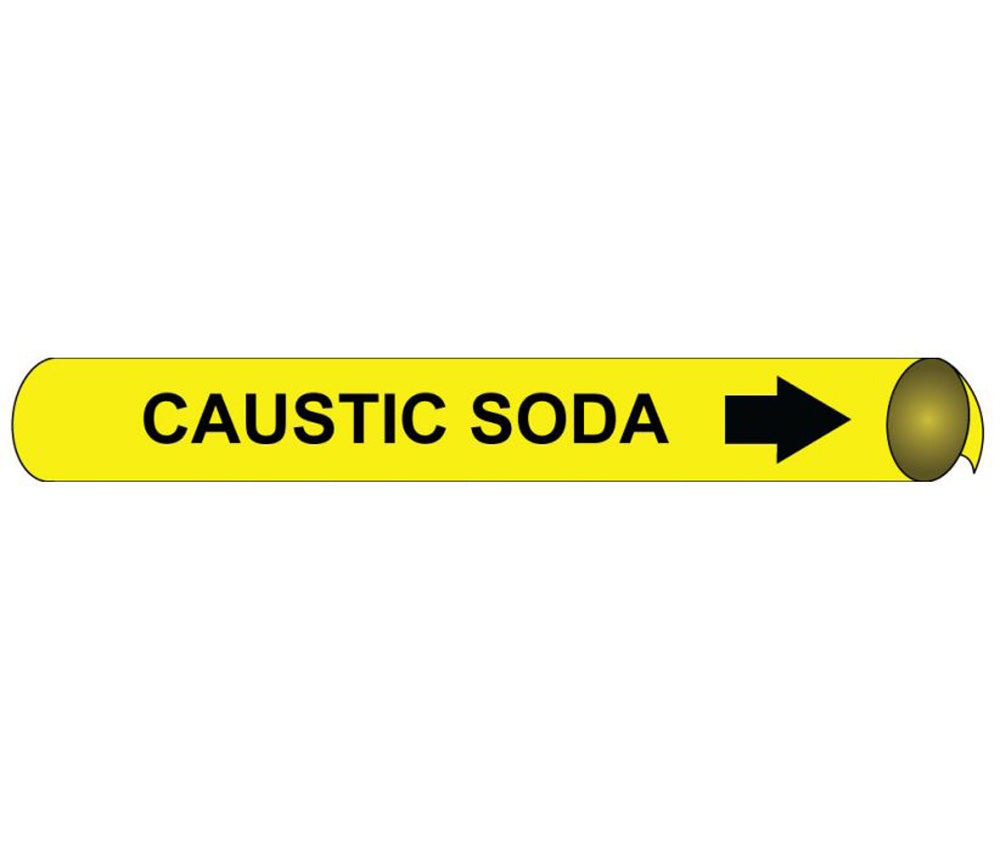 Caustic Soda Precoiled/Strap-On Pipe Marker-eSafety Supplies, Inc