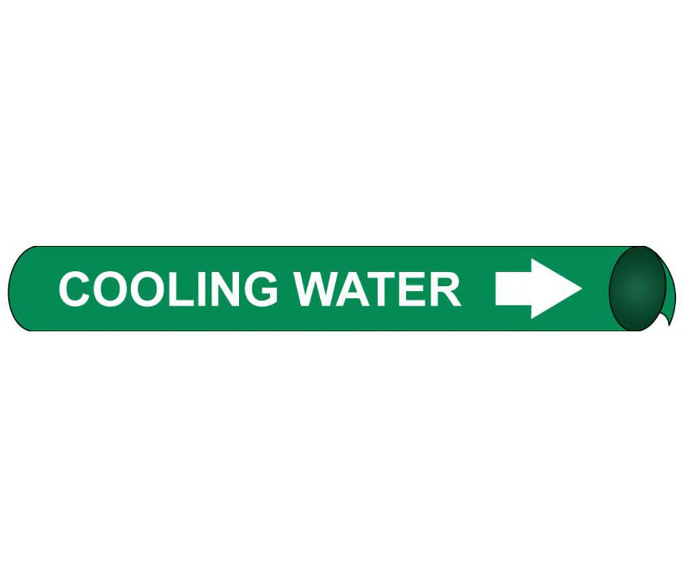 Cooling Water Precoiled/Strap-On Pipe Marker-eSafety Supplies, Inc