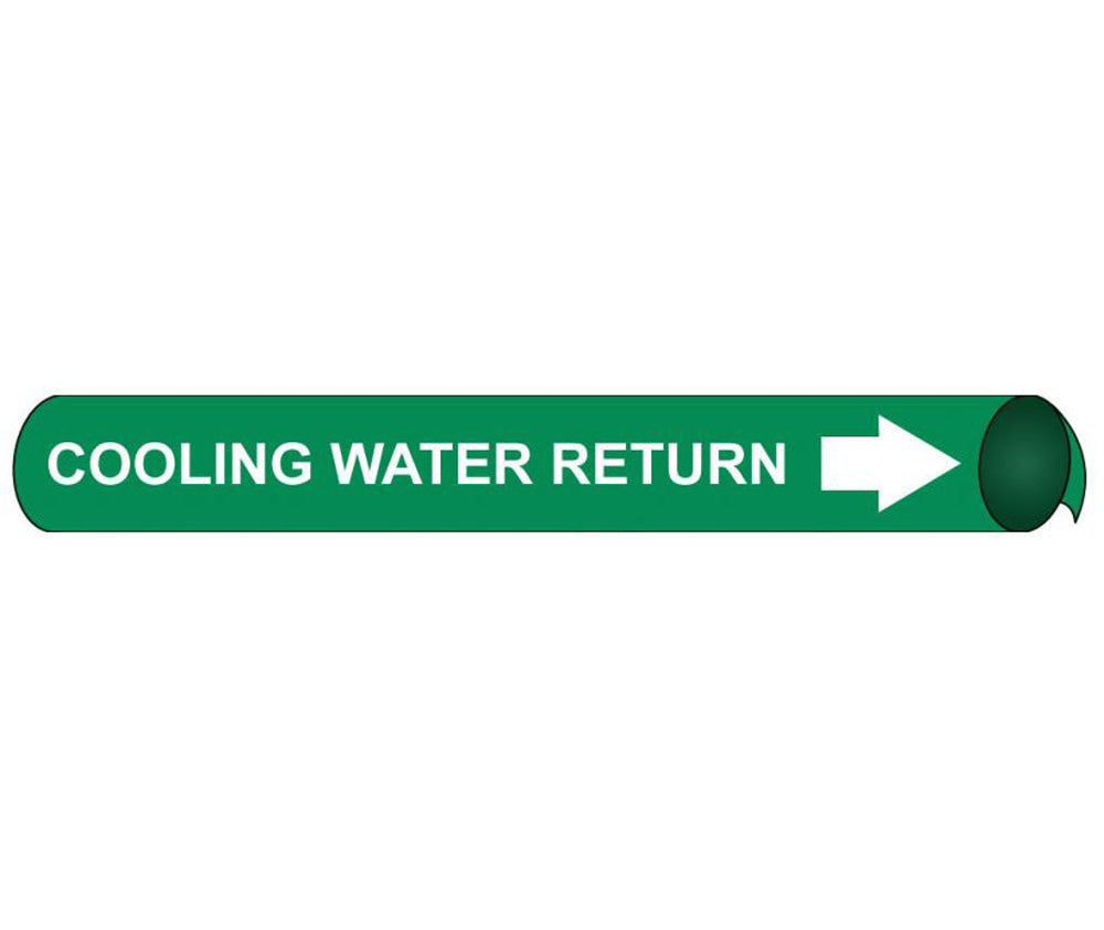 Cooling Water Return Precoiled/Strap-On Pipe Marker-eSafety Supplies, Inc