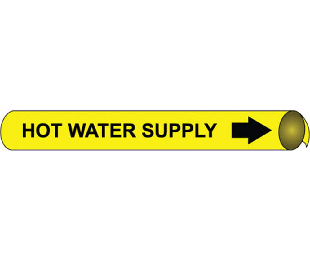 Hot Water Supply Precoiled/Strap-On Pipe Marker-eSafety Supplies, Inc