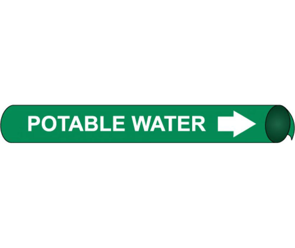 Potable Water Precoiled/Strap-On Pipe Marker-eSafety Supplies, Inc