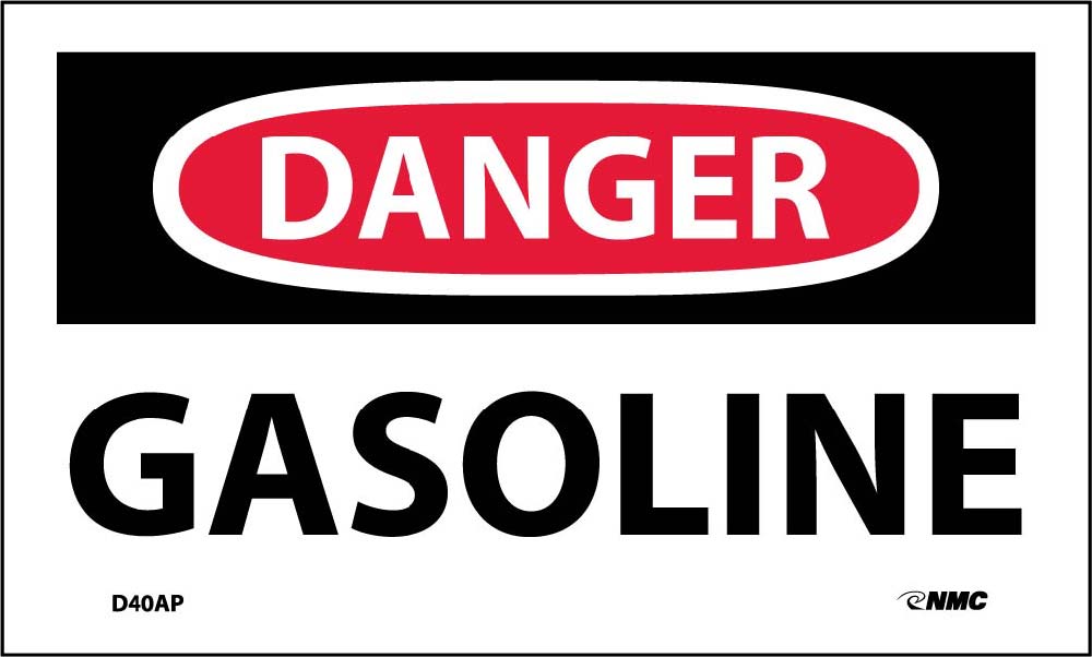 Danger Gasoline Label - 5 Pack-eSafety Supplies, Inc