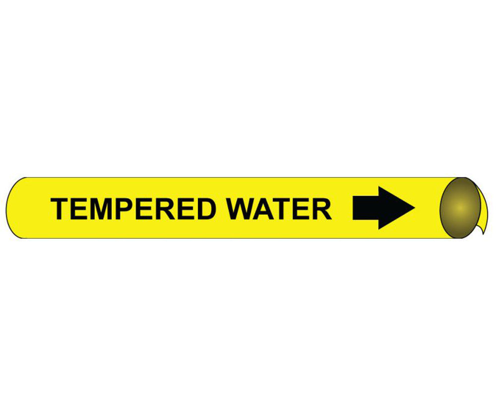 Tempered Water Precoiled/Strap-On Pipe Marker