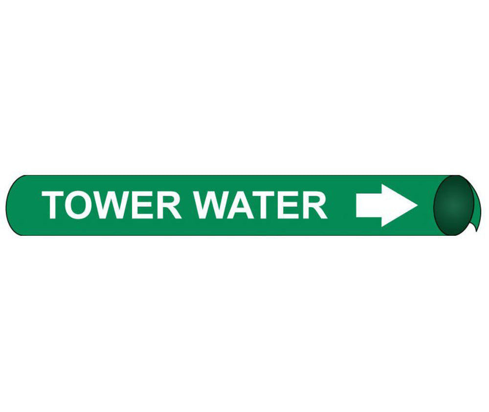 Tower Water Precoiled/Strap-On Pipe Marker-eSafety Supplies, Inc
