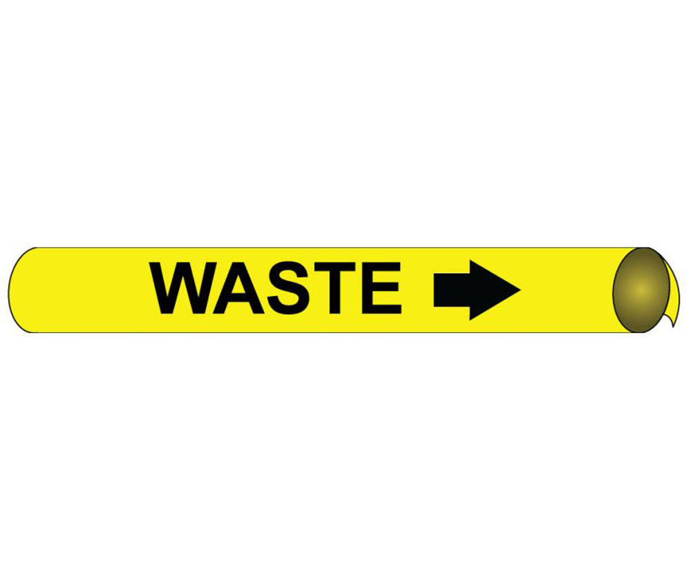 Waste Precoiled/Strap-On Pipe Marker-eSafety Supplies, Inc