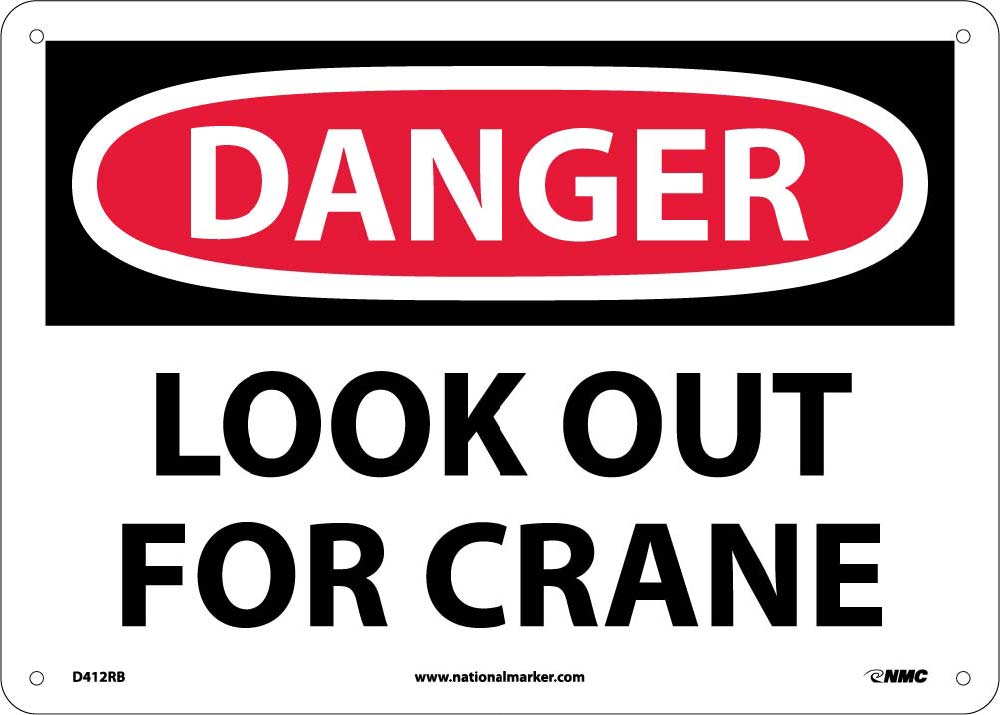 Danger Look Out For Crane Sign-eSafety Supplies, Inc