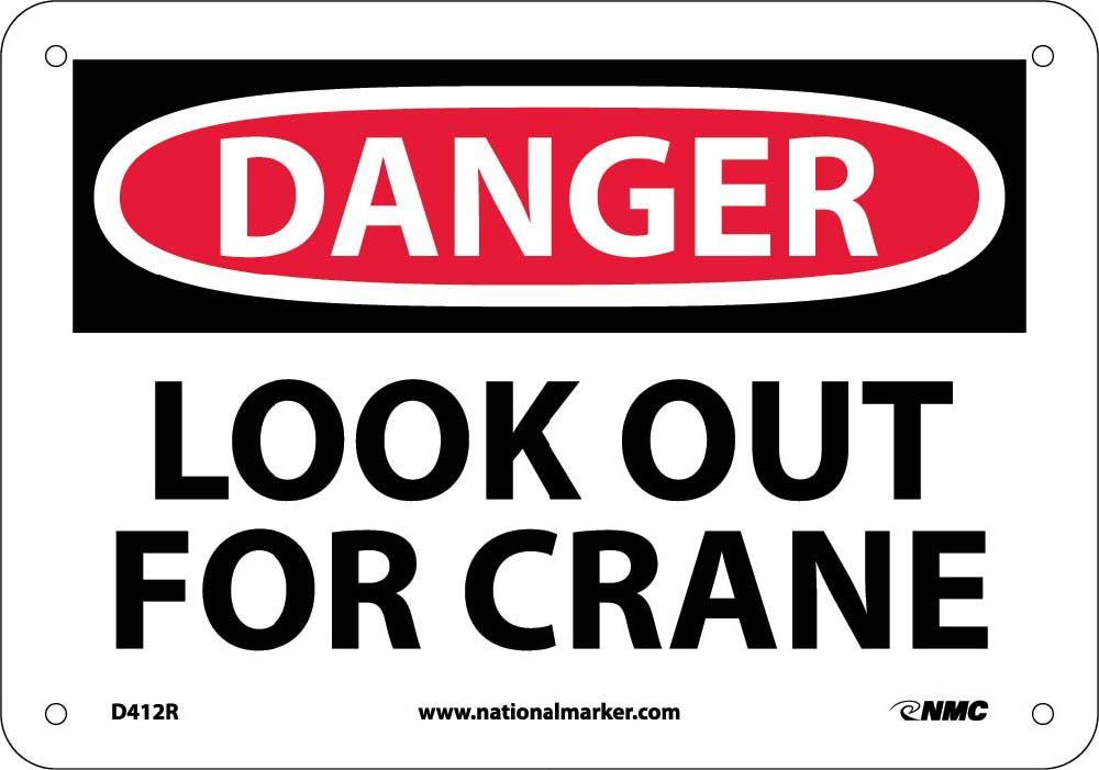 Danger Look Out For Crane Sign-eSafety Supplies, Inc
