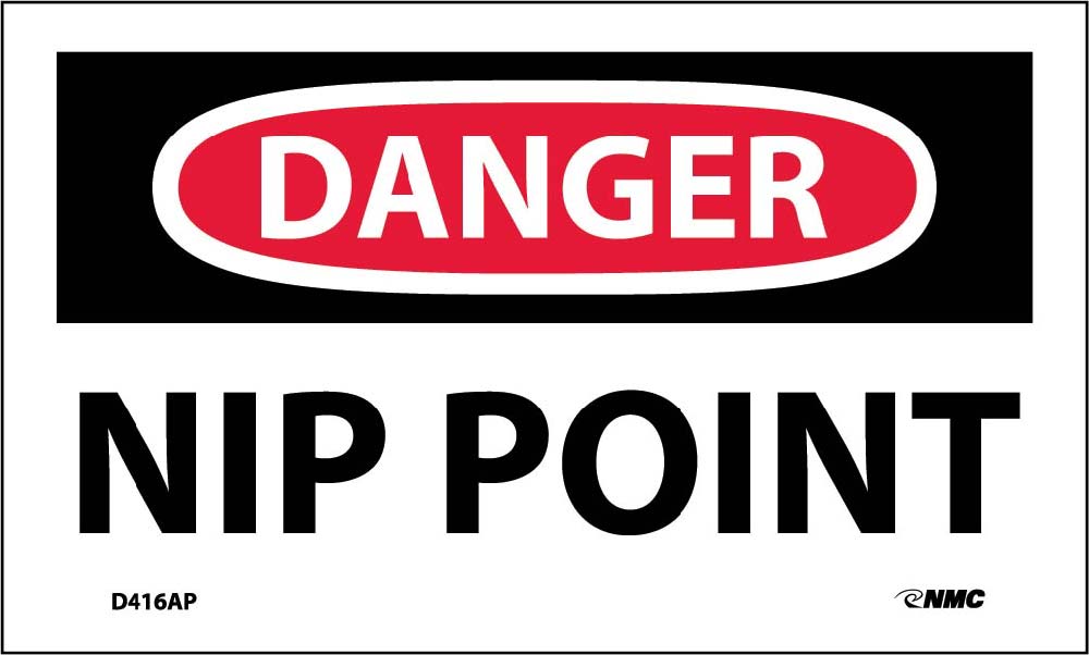 Danger Nip Point Label - 5 Pack
