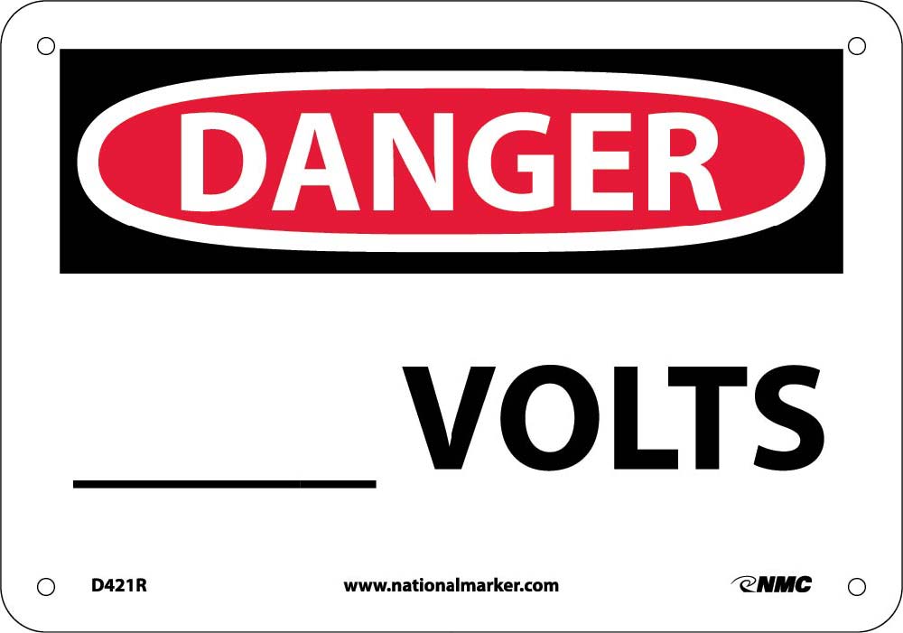 Danger ___ Volts Sign-eSafety Supplies, Inc