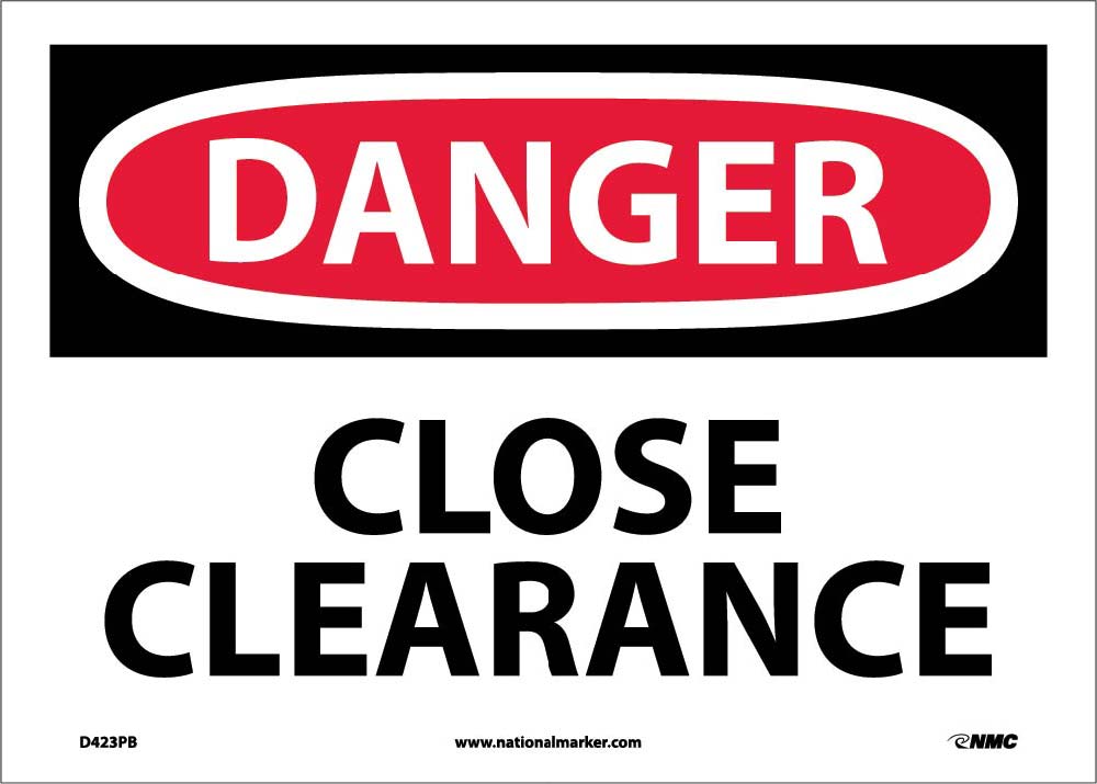 Danger Close Clearance Sign-eSafety Supplies, Inc