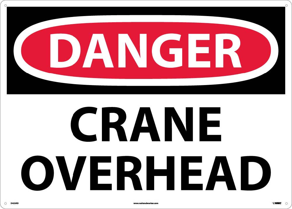 Large Format Danger Crane Overhead Sign
