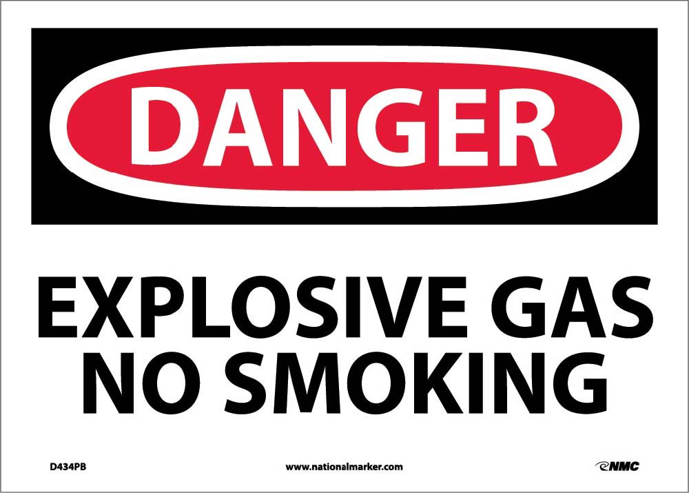 Danger Explosive Gas No Smoking Sign-eSafety Supplies, Inc