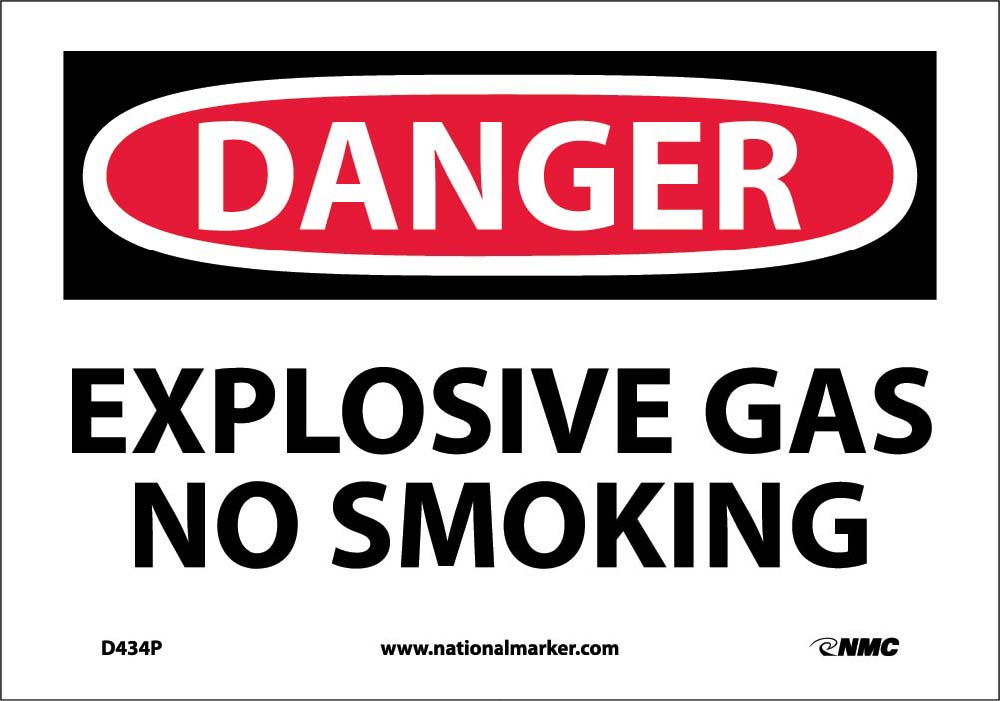 Danger Explosive Gas No Smoking Sign-eSafety Supplies, Inc