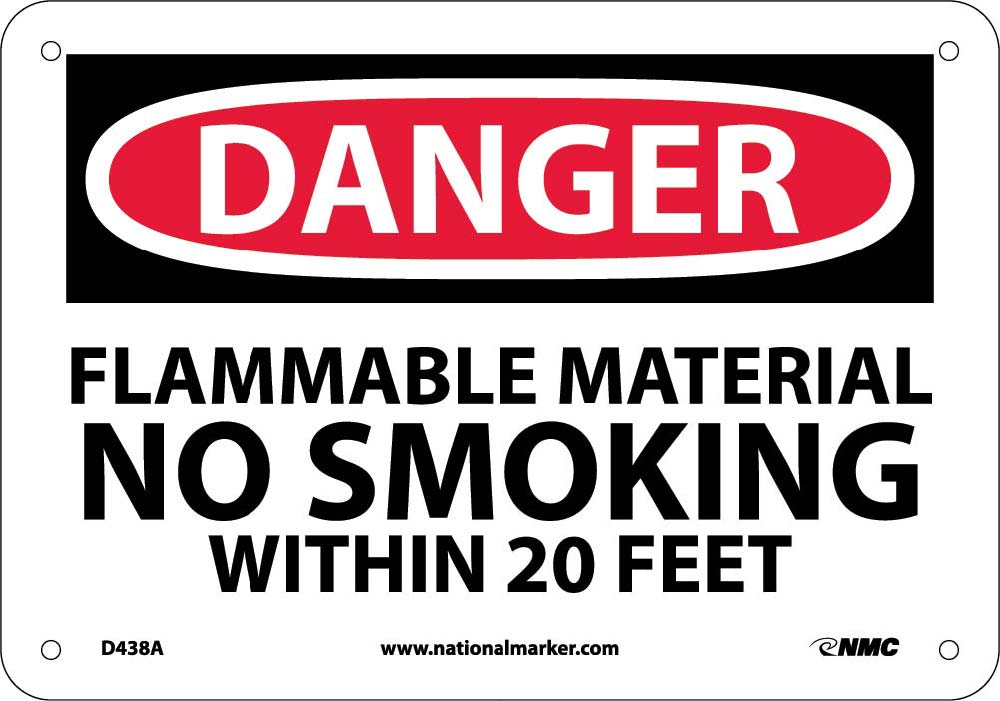 Danger Flammable Material No Smoking Sign-eSafety Supplies, Inc