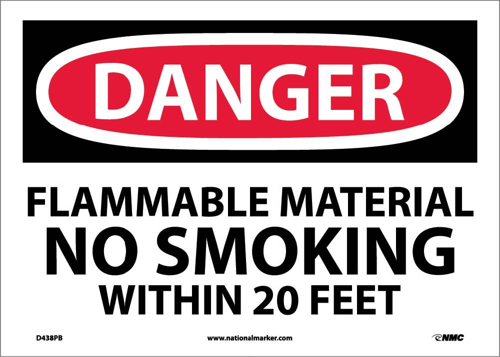Danger Flammable Material No Smoking Sign-eSafety Supplies, Inc