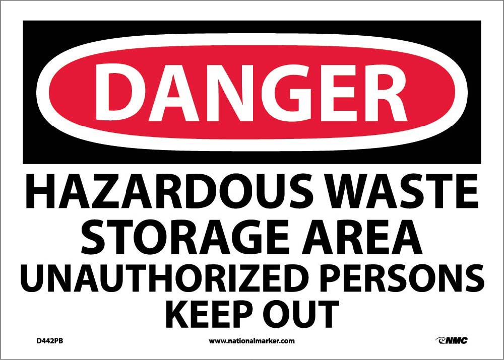 Danger Hazardous Waste Storage Area Sign-eSafety Supplies, Inc