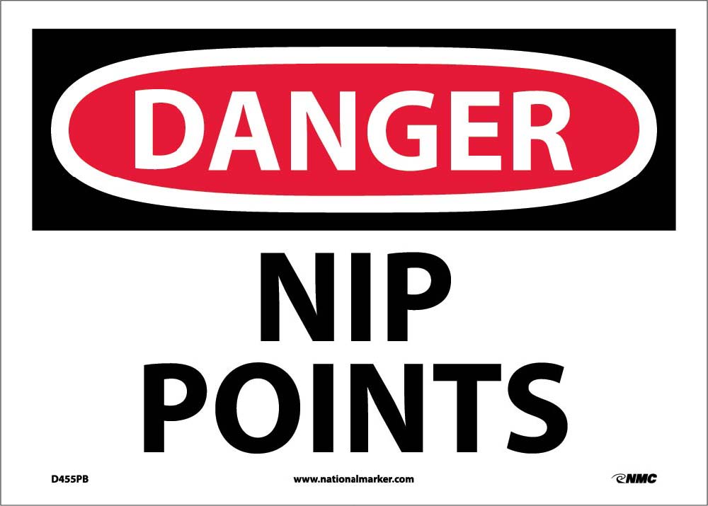 Danger Nip Points Sign-eSafety Supplies, Inc
