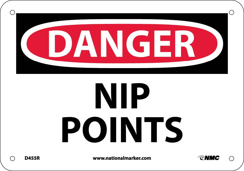 Danger Nip Points Sign-eSafety Supplies, Inc