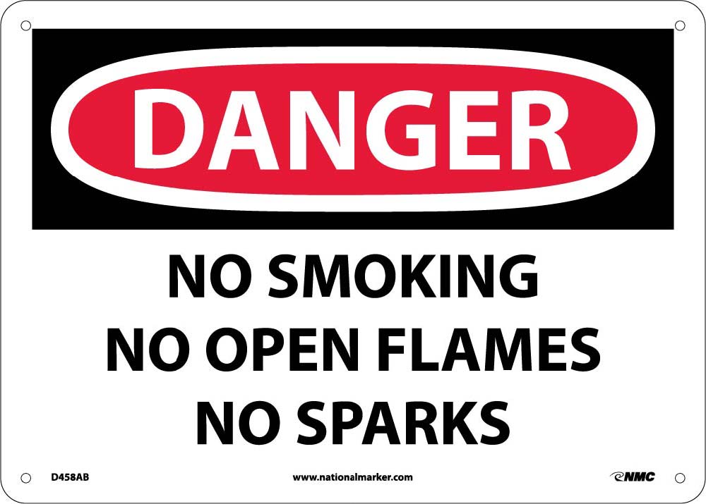 Danger No Smoking No Open Flames No Sparks Sign-eSafety Supplies, Inc