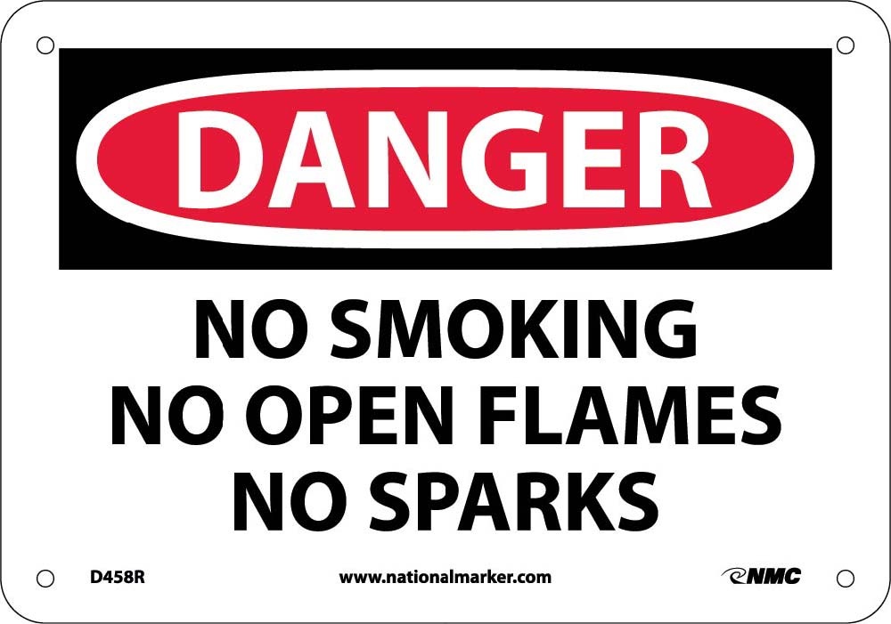 Danger No Smoking No Open Flames No Sparks Sign-eSafety Supplies, Inc