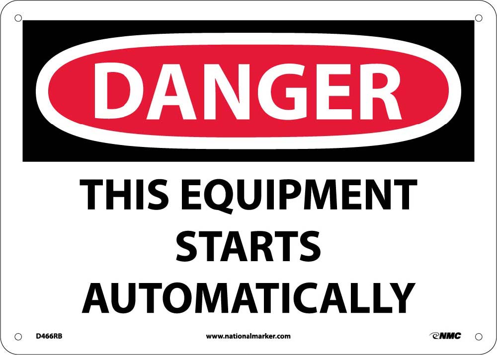 Danger This Equipment Starts Automatically Sign-eSafety Supplies, Inc