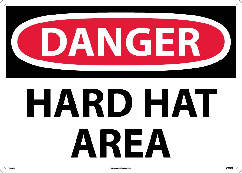Large Format Danger Hard Hat Area Sign-eSafety Supplies, Inc