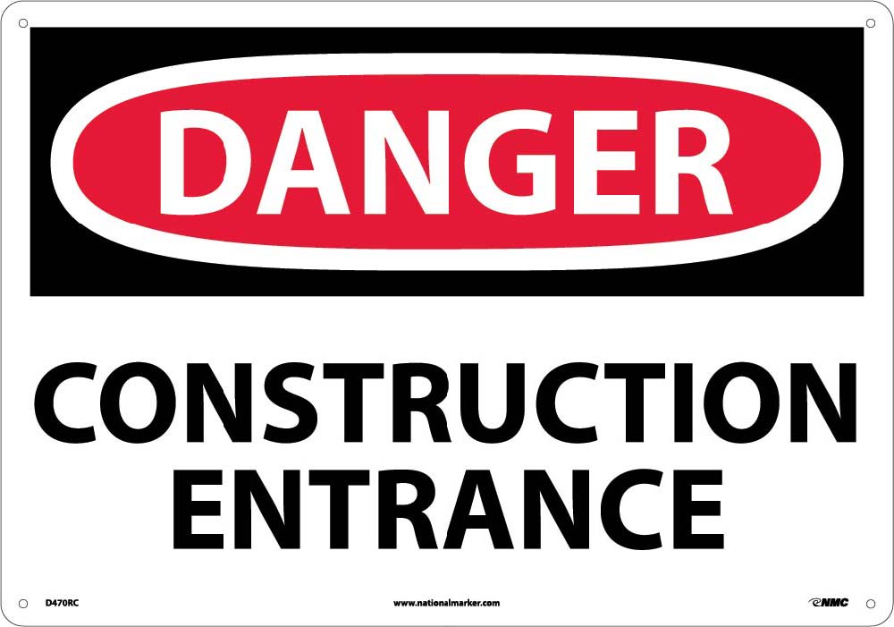 Large Format Danger Construction Entrance Sign-eSafety Supplies, Inc