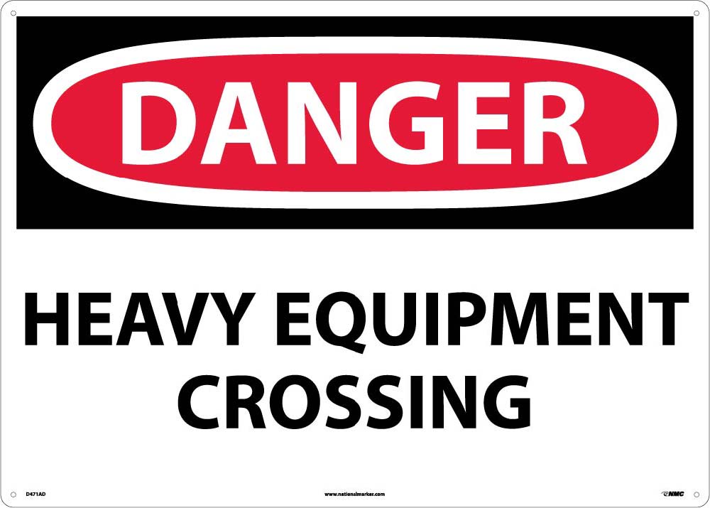 Large Format Danger Heavy Equipment Crossing Sign-eSafety Supplies, Inc