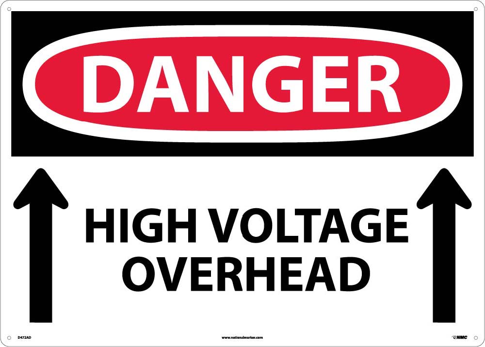 Large Format Danger High Voltage Overhead Sign