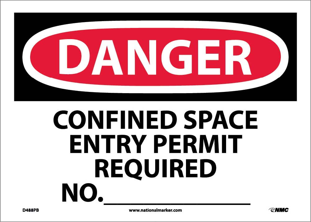 Danger Confined Space Entry Permit Required Sign-eSafety Supplies, Inc