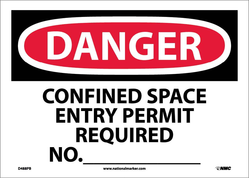 Danger Confined Space Entry Permit Required Sign
