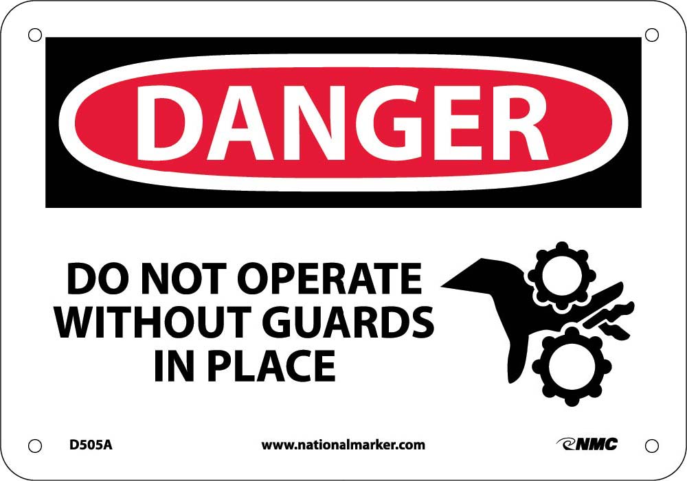 Danger Do Not Operate Without Guards In Place Sign-eSafety Supplies, Inc
