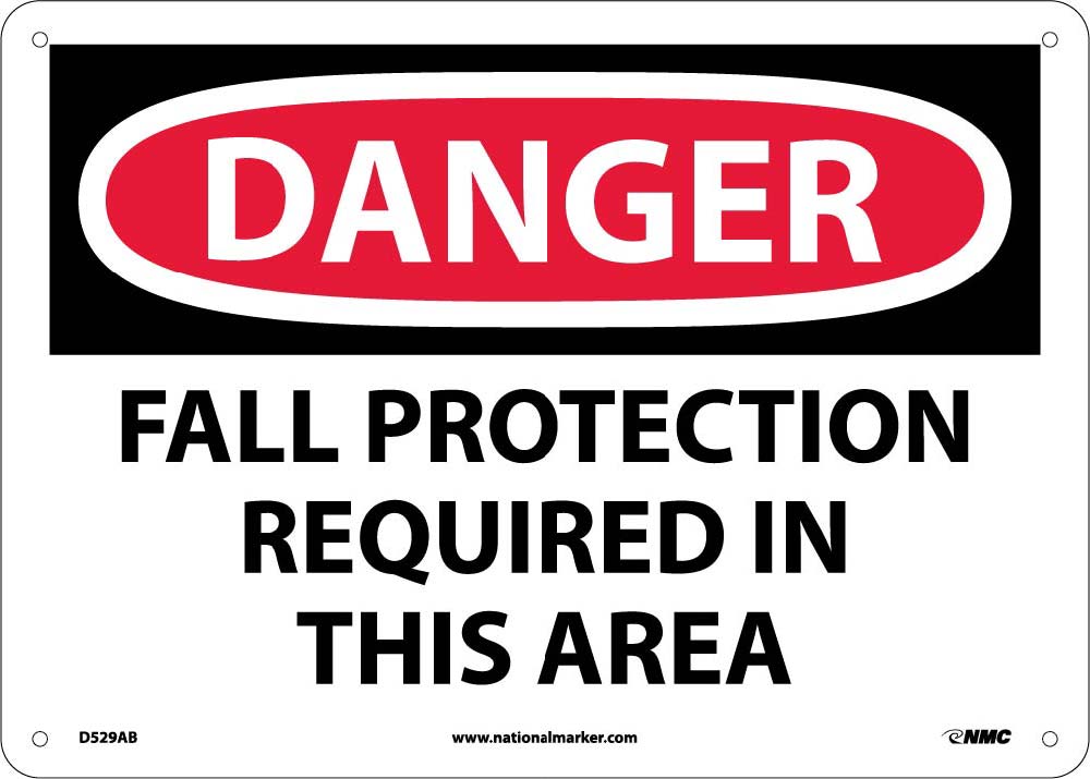 Danger Fall Protection Required In This Area Sign-eSafety Supplies, Inc