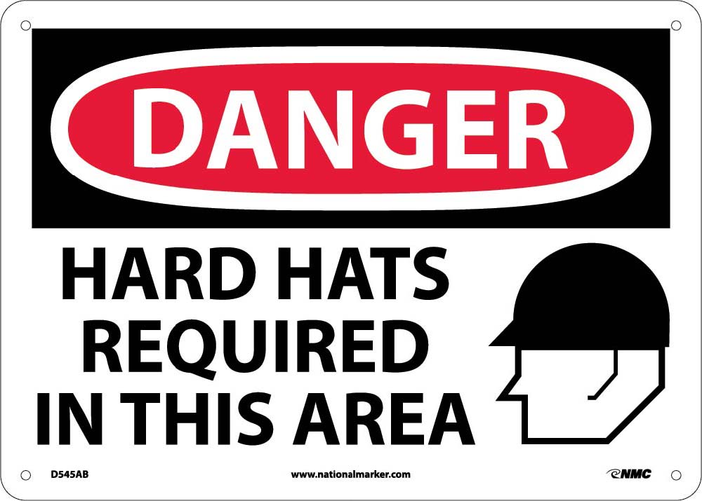 Danger Hard Hats Required In This Area Sign-eSafety Supplies, Inc
