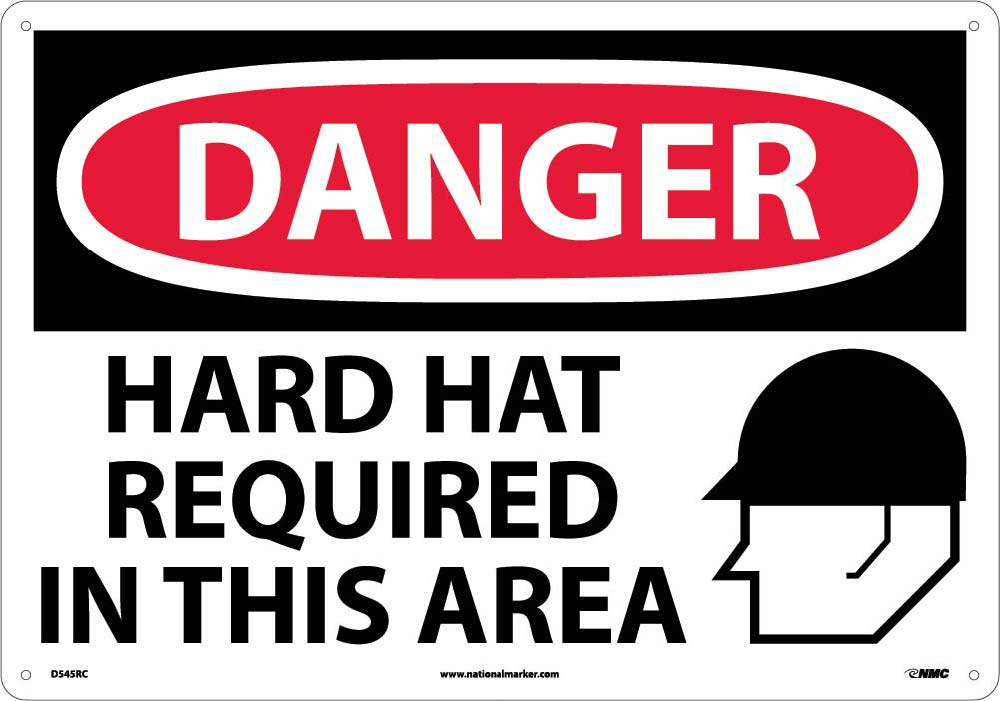 Large Format Danger Hard Hat Required In This Area Sign-eSafety Supplies, Inc