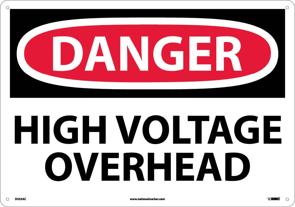 Large Format Danger High Voltage Overhead Sign-eSafety Supplies, Inc