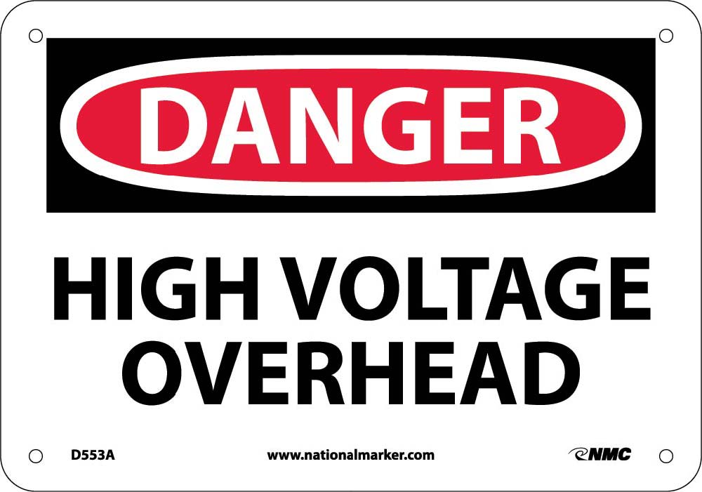 Danger High Voltage Overhead Sign-eSafety Supplies, Inc