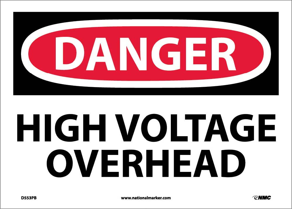 Danger High Voltage Overhead Sign-eSafety Supplies, Inc