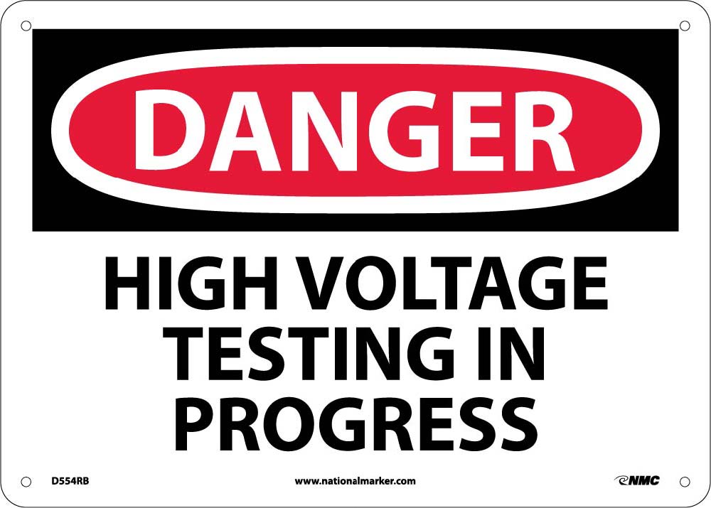 Danger High Voltage Testing In Progress Sign-eSafety Supplies, Inc