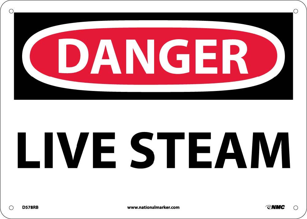 Danger Live Steam Sign-eSafety Supplies, Inc
