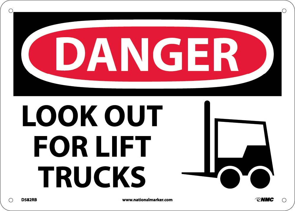 Danger Look Out For Lift Trucks Sign-eSafety Supplies, Inc