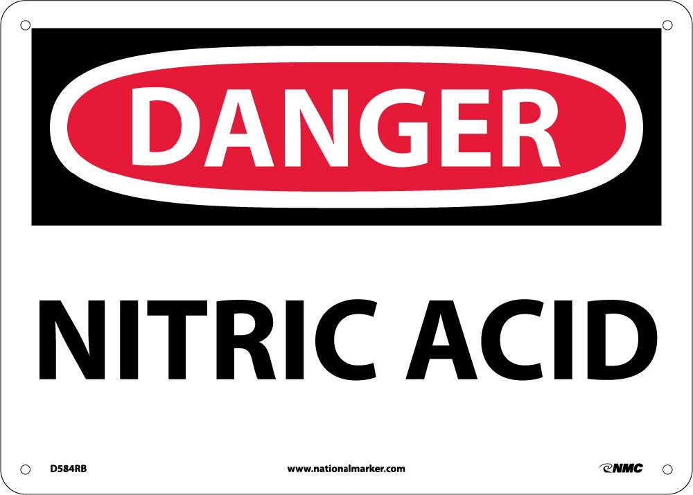 Danger Nitric Acid Sign-eSafety Supplies, Inc