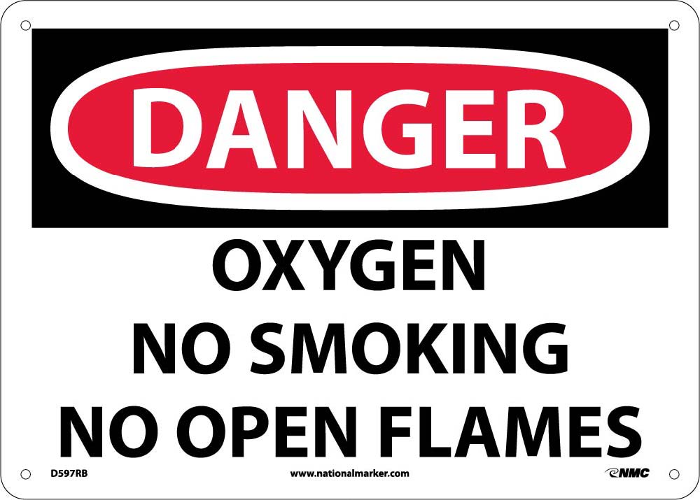 Danger Oxygen No Smoking No Open Flames Sign-eSafety Supplies, Inc