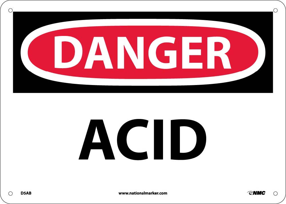 Danger Acid Sign-eSafety Supplies, Inc