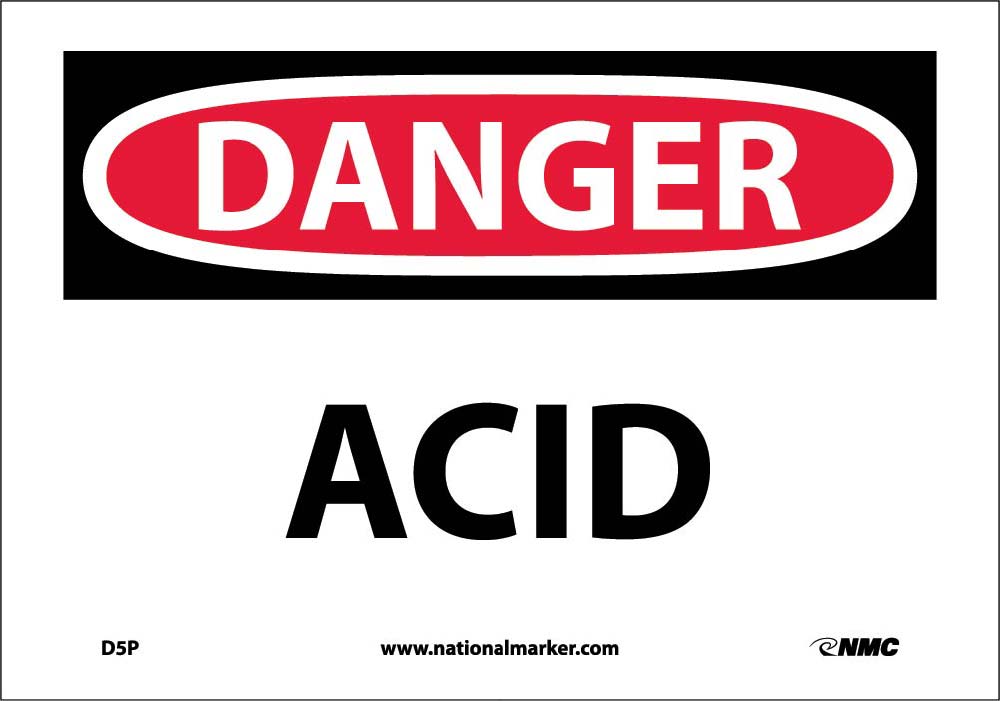 Danger Acid Sign-eSafety Supplies, Inc