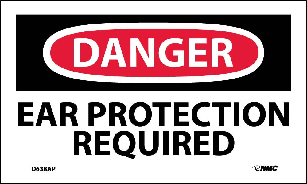 Danger Ear Protection Required Label - 5 Pack-eSafety Supplies, Inc